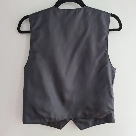 Holiday Editions black & white pinstriped vest office business professional form - Picture 2 of 10